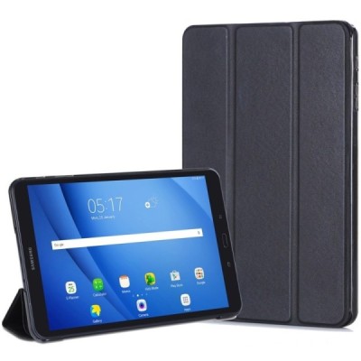 Samsung Galaxy Tab A 10.1 2016 (T580, T585) klasikinis atverčiamas juodas odinis dėklas / Priedai.lt