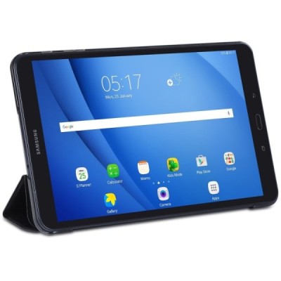 Samsung Galaxy Tab A 10.1 2016 (T580, T585) klasikinis atverčiamas juodas odinis dėklas / Priedai.lt