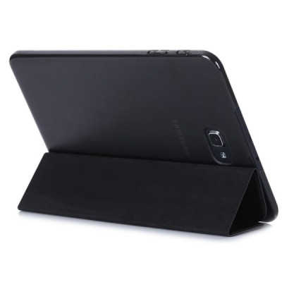 Samsung Galaxy Tab A 10.1 2016 (T580, T585) klasikinis atverčiamas juodas odinis dėklas / Priedai.lt