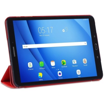Samsung Galaxy Tab A 10.1 2016 (T580, T585) klasikinis atverčiamas raudonas odinis dėklas / Priedai.lt