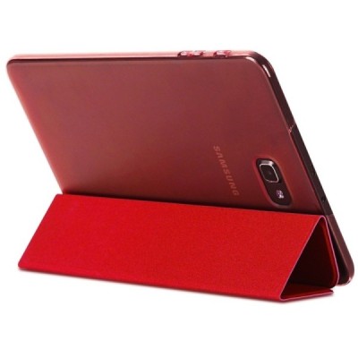 Samsung Galaxy Tab A 10.1 2016 (T580, T585) klasikinis atverčiamas raudonas odinis dėklas / Priedai.lt