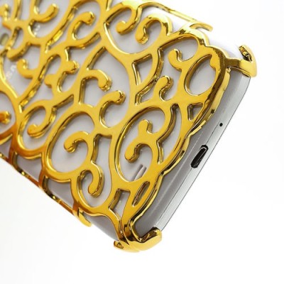 Elegantiškas plastikinis auksinės spalvos Samsung Galaxy S4 dėklas (dėkliukas, nugarėlė) / Priedai.lt