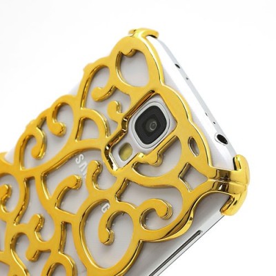 Elegantiškas plastikinis auksinės spalvos Samsung Galaxy S4 dėklas (dėkliukas, nugarėlė) / Priedai.lt