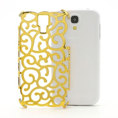 Elegantiškas plastikinis auksinės spalvos Samsung Galaxy S4 dėklas (dėkliukas, nugarėlė) / Priedai.lt
