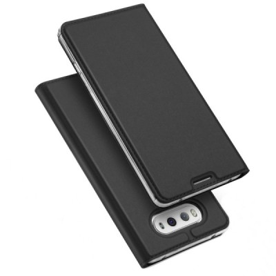 „Dux Ducis“ Skin serijos LG G6 (H870) juodas odinis atverčiamas dėklas / Priedai.lt