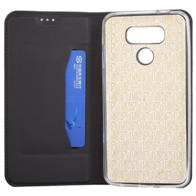 „Dux Ducis“ Skin serijos LG G6 (H870) juodas odinis atverčiamas dėklas / Priedai.lt