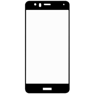 Huawei P10 Lite Hat-Prince Tempered Glass melns ekrāna aizsargstikls / Vacins.lv