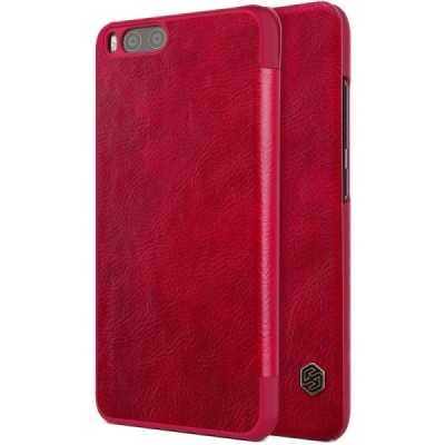 Prabangus „Nillkin“ Qin serijos raudonas odinis atverčiamas Xiaomi Mi 6 dėklas / Priedai.lt