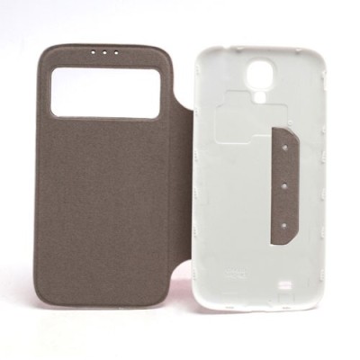 Samsung Galaxy S4 S-View stiliaus rožinis atverčiamas dėklas (dėkliukas) - galinis dangtelis / Priedai.lt