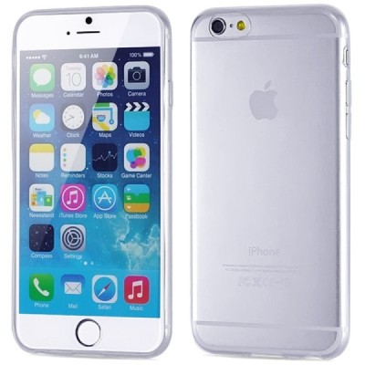 Apple iPhone 6s (iPhone 6) skaidrus (permatomas) dvigubas kieto silikono TPU ploniausias pasaulyje dėklas / Priedai.lt
