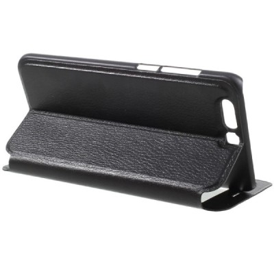 Huawei Honor 9 (Honor 9 Premium) melns atvēramais „View Window“ ādas maciņš / Vacins.lv