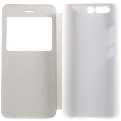 Huawei Honor 9 (Honor 9 Premium) balts atvēramais „View Window“ ādas maciņš / Vacins.lv