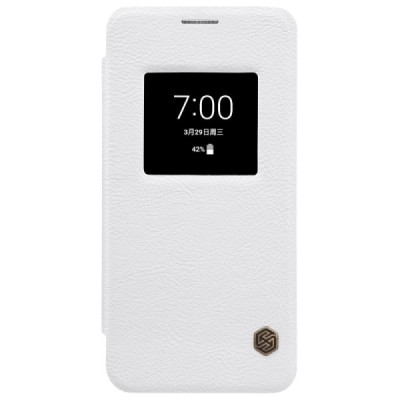 Greznais „Nillkin“ Qin sērijas ādas atvērams balts LG G6 (H870) maciņš / Vacins.lv