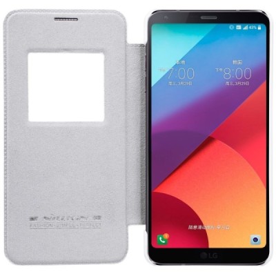Greznais „Nillkin“ Qin sērijas ādas atvērams balts LG G6 (H870) maciņš / Vacins.lv