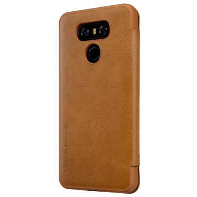 Greznais „Nillkin“ Qin sērijas ādas atvērams brūns LG G6 (H870) maciņš / Vacins.lv
