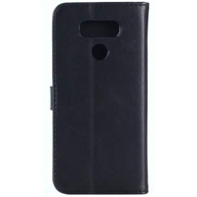LG G6 (H870) atverčiamas juodas odinis retro dėklas - piniginė / Priedai.lt