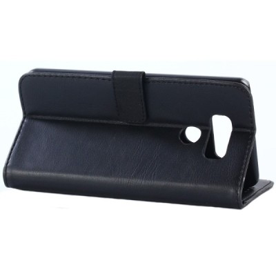 LG G6 (H870) atverčiamas juodas odinis retro dėklas - piniginė / Priedai.lt