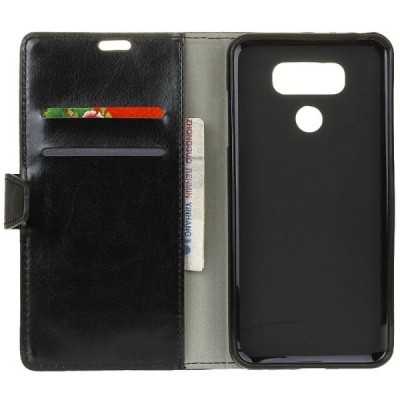 LG G6 (H870) atvēramais ādas melns maciņš (maks) / Vacins.lv