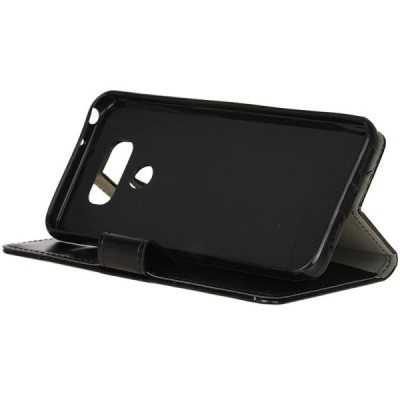 LG G6 (H870) atvēramais ādas melns maciņš (maks) / Vacins.lv