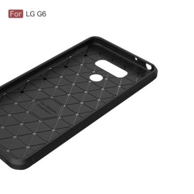 LG G6 (H870) „Carbon“ cieta silikona (TPU) melns apvalks / vacins.lv