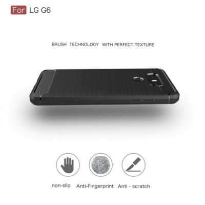 LG G6 (H870) „Carbon“ cieta silikona (TPU) melns apvalks / vacins.lv