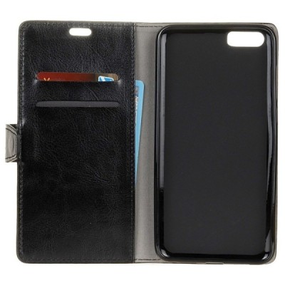 Xiaomi Mi 6 atvēramais ādas melns maciņš (maks) / Vacins.lv