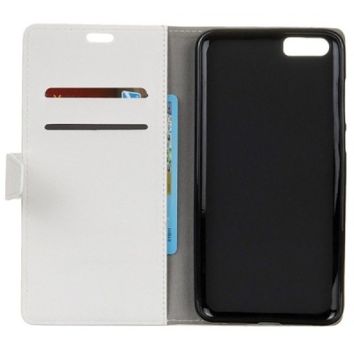 Xiaomi Mi 6 atverčiamas baltas odinis dėklas - piniginė / Priedai.lt
