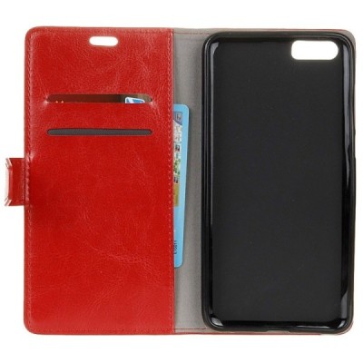 Xiaomi Mi 6 atvēramais ādas sarkans maciņš (maks) / Vacins.lv