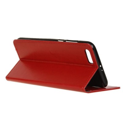 Xiaomi Mi 6 atvēramais ādas sarkans maciņš (maks) / Vacins.lv