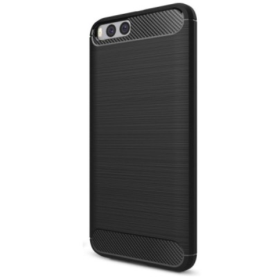 Xiaomi Mi 6 „Carbon“ cieta silikona (TPU) melns apvalks / vacins.lv