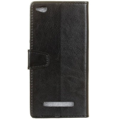 Xiaomi Redmi 4A atverčiamas juodas odinis dėklas, knygutė - piniginė / Priedai.lt