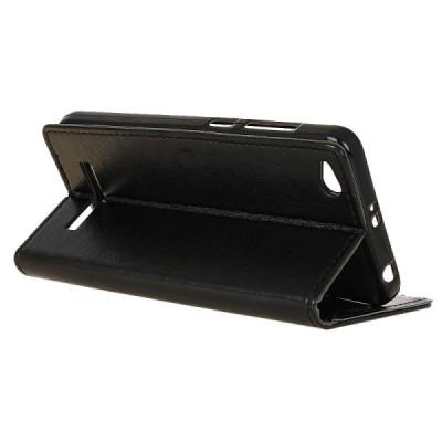 Xiaomi Redmi 4A atverčiamas juodas odinis dėklas, knygutė - piniginė / Priedai.lt