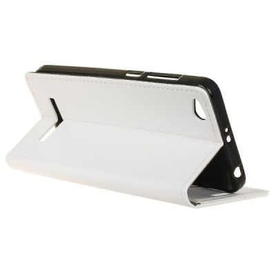 Xiaomi Redmi 4A atvēramais ādas balts maciņš, grāmata (maks) / Vacins.lv