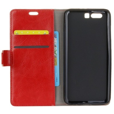 Huawei Honor 9 (Honor 9 Premium) atverčiamas raudonas odinis dėklas, knygutė - piniginė / Priedai.lt