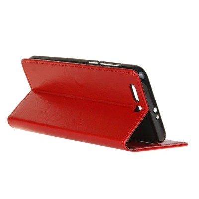 Huawei Honor 9 (Honor 9 Premium) atverčiamas raudonas odinis dėklas, knygutė - piniginė / Priedai.lt