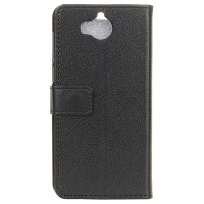 Huawei Y5 2017 (Y5 III) / Y6 2017 atvēramais ādas melns maciņš, grāmata (maks) / Vacins.lv