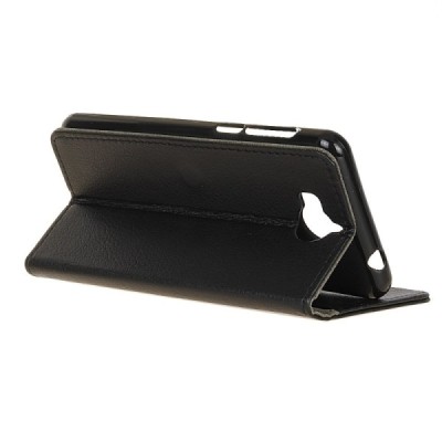 Huawei Y5 2017 (Y5 III) / Y6 2017 atvēramais ādas melns maciņš, grāmata (maks) / Vacins.lv