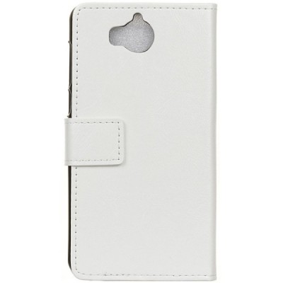 Huawei Y5 2017 (Y5 III) / Y6 2017 atvēramais ādas balts maciņš, grāmata (maks) / Vacins.lv