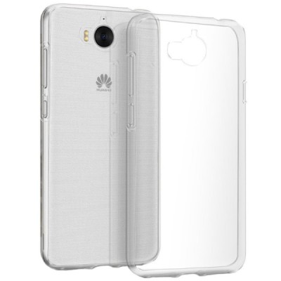 Huawei Y5 2017 (Y5 III) / Y6 2017 dzidrs (caurspīdīgs) cieta silikona TPU pasaulē planākais pelēks apvalks / Vacins.lv