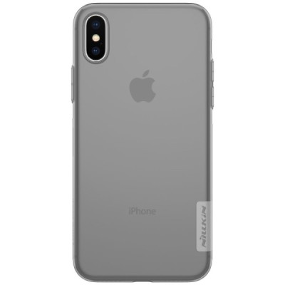 Apple iPhone X (iPhone Xs) Nillkin Nature dzidrs (caurspīdīgs) silikona pelēks apvalks / Vacins.lv