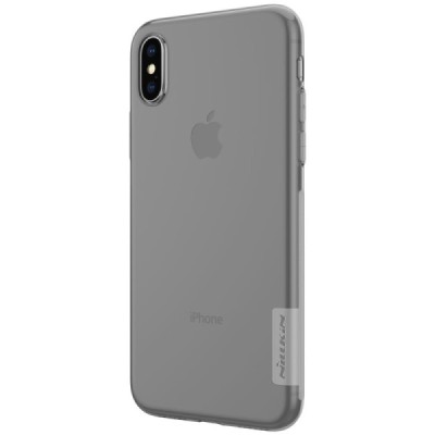 Apple iPhone X (iPhone Xs) Nillkin Nature dzidrs (caurspīdīgs) silikona pelēks apvalks / Vacins.lv