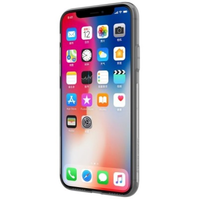 Apple iPhone X (iPhone Xs) Nillkin Nature dzidrs (caurspīdīgs) silikona pelēks apvalks / Vacins.lv