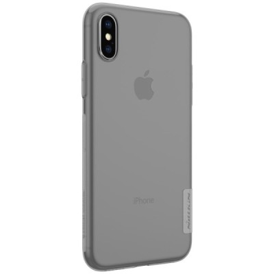 Apple iPhone X (iPhone Xs) Nillkin Nature dzidrs (caurspīdīgs) silikona pelēks apvalks / Vacins.lv
