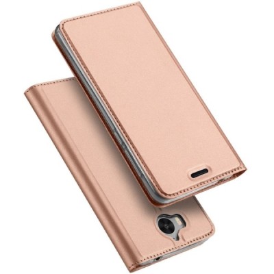 Huawei Y5 2017 (Y5 III) / Y6 2017 „Dux Ducis“ Skin sērijas rozs ādas atvērams maciņš / Vacins.lv