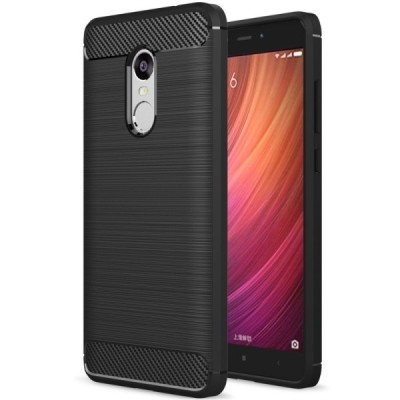 Xiaomi Redmi Note 4 „Carbon“ cieta silikona (TPU) melns apvalks / vacins.lv