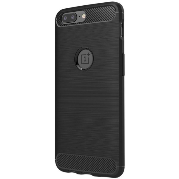 „Carbon“ kieto silikono (TPU) dėklas - juodas (OnePlus 5)