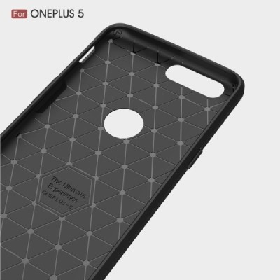 OnePlus 5 (OnePlus Five) „Carbon“ kieto silikono TPU juodas dėklas - nugarėlė / Priedai.lt