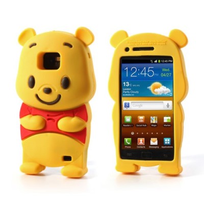 Žaismingas silkoninis Samsung Galaxy S2 i9100 dėklas (dėkliukas) - meškiukas / Priedai.lt