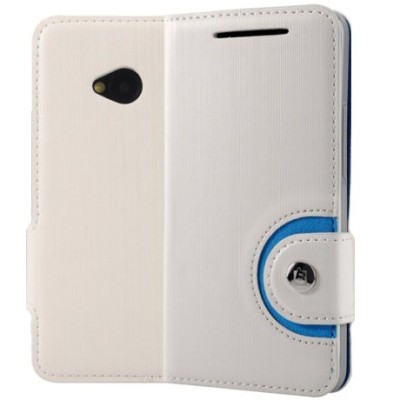 Baltas „Baseus“ Rainbow atverčiamas HTC One M7 dėklas / Priedai.lt