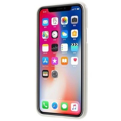 Apple iPhone X (iPhone Xs) Mercury baltas kieto silikono TPU dėklas - nugarėlė / Priedai.lt